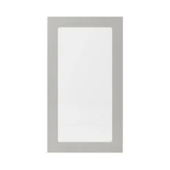 GoodHome Stevia Matt Pewter Grey Slab Tall Glazed Cabinet Door (W)500mm (H)895mm (T)18mm