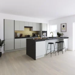 GoodHome Stevia Matt Pewter Grey Slab Tall Wall Cabinet Door (W)500mm (H)895mm (T)18mm -Prime Kitchen goodhome stevia matt pewter grey slab tall wall cabinet door w 500mm h 895mm t 18mm5059340088662 20i