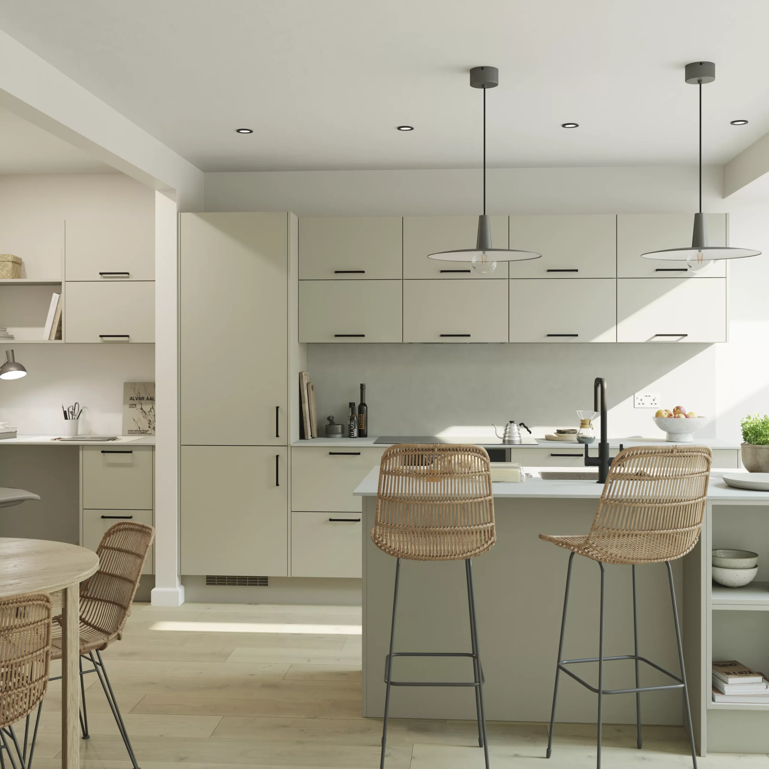 GoodHome Stevia Matt Sandstone Slab Tall Wall Cabinet Door (W)600mm (H)895mm (T)18mm 6 GoodHome Stevia Matt Sandstone Slab Tall Wall Cabinet Door (W)600mm (H)895mm (T)18mm - Image 4