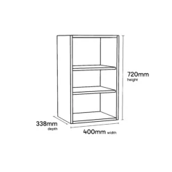 GoodHome Stevia Matt White Standard Wall Cabinet, (W)400mm (D)338mm -Prime Kitchen goodhome stevia matt white standard wall cabinet w 400mm d 338mm3663602352044 01t bq