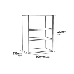 GoodHome Stevia Matt White Standard Wall Cabinet, (W)500mm (D)338mm -Prime Kitchen goodhome stevia matt white standard wall cabinet w 500mm d 338mm3663602352051 01t bq