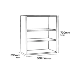 GoodHome Stevia Matt White Standard Wall Cabinet, (W)600mm (D)338mm 19 GoodHome Stevia Matt White Standard Wall Cabinet, (W)600mm (D)338mm -Prime Kitchen goodhome stevia matt white standard wall cabinet w 600mm d 338mm3663602352068 01t bq