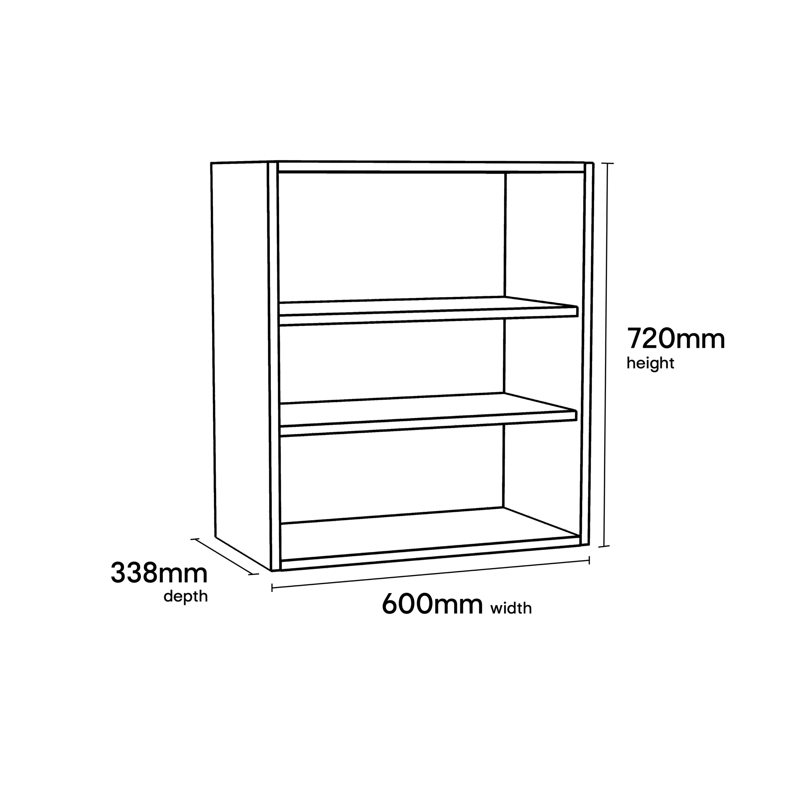 GoodHome Stevia Matt White Standard Wall Cabinet, (W)600mm (D)338mm 11 GoodHome Stevia Matt White Standard Wall Cabinet, (W)600mm (D)338mm - Image 9