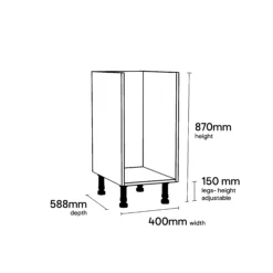 GoodHome Stevia White Base Unit, (W)400mm -Prime Kitchen goodhome stevia white base unit w 400mm3663602351788 01t bq