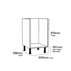 GoodHome Stevia White Base Unit, (W)500mm -Prime Kitchen goodhome stevia white base unit w 500mm3663602351795 01t bq