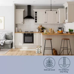 GoodHome Verbena Matt Cashmere Painted Natural Ash Shaker Drawer Front, Bridging Door & Bi Fold Door, (W)400mm (H)356mm (T)20mm -Prime Kitchen goodhome verbena matt cashmere painted natural ash shaker drawer front bridging door bi fold door w 400mm h 356mm t 20mm3663602653479 71i