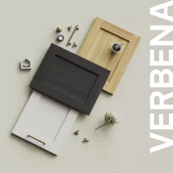 GoodHome Verbena Matt Cashmere Painted Natural Ash Shaker Drawerline Cabinet Door, (W)600mm (H)715mm (T)20mm -Prime Kitchen goodhome verbena matt cashmere painted natural ash shaker drawerline cabinet door w 600mm h 715mm t 20mm5059340798998 30i