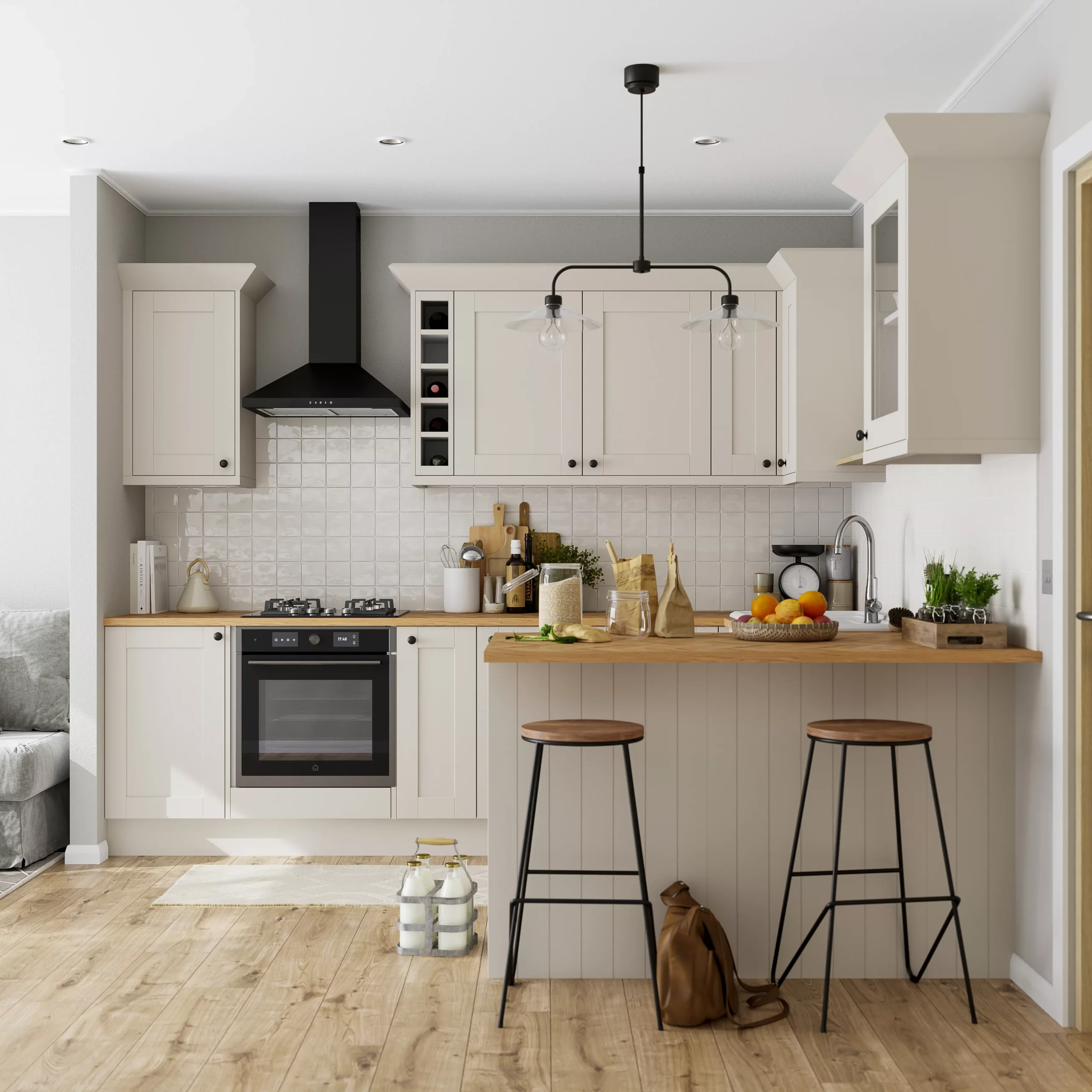 GoodHome Verbena Matt Cashmere Painted Natural Ash Shaker Tall Appliance Cabinet Door (W)600mm (H)633mm (T)20mm 9 GoodHome Verbena Matt Cashmere Painted Natural Ash Shaker Tall Appliance Cabinet Door (W)600mm (H)633mm (T)20mm - Image 7