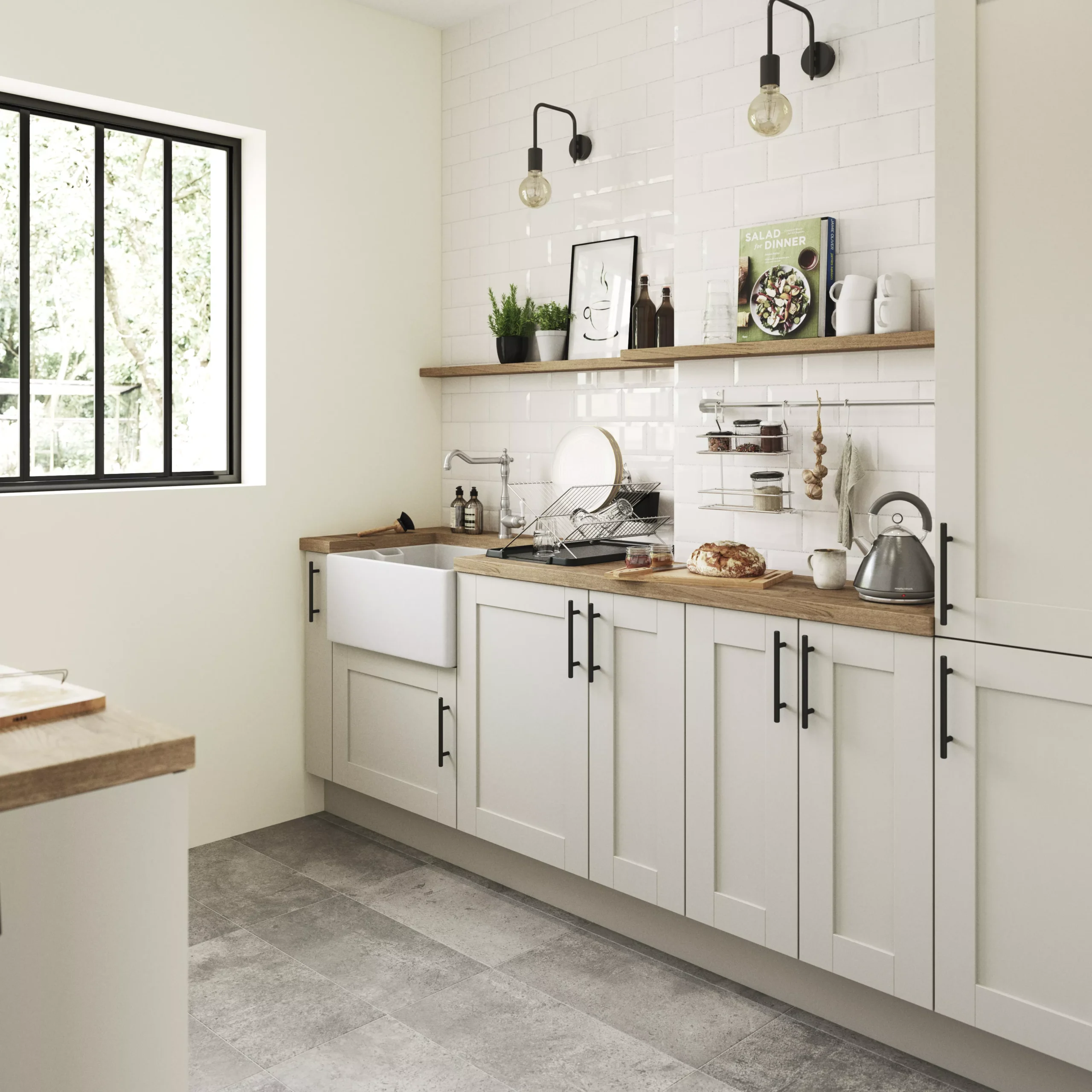 GoodHome Verbena Matt Cashmere Painted Natural Ash Shaker Tall Appliance Cabinet Door (W)600mm (H)633mm (T)20mm 7 GoodHome Verbena Matt Cashmere Painted Natural Ash Shaker Tall Appliance Cabinet Door (W)600mm (H)633mm (T)20mm - Image 5