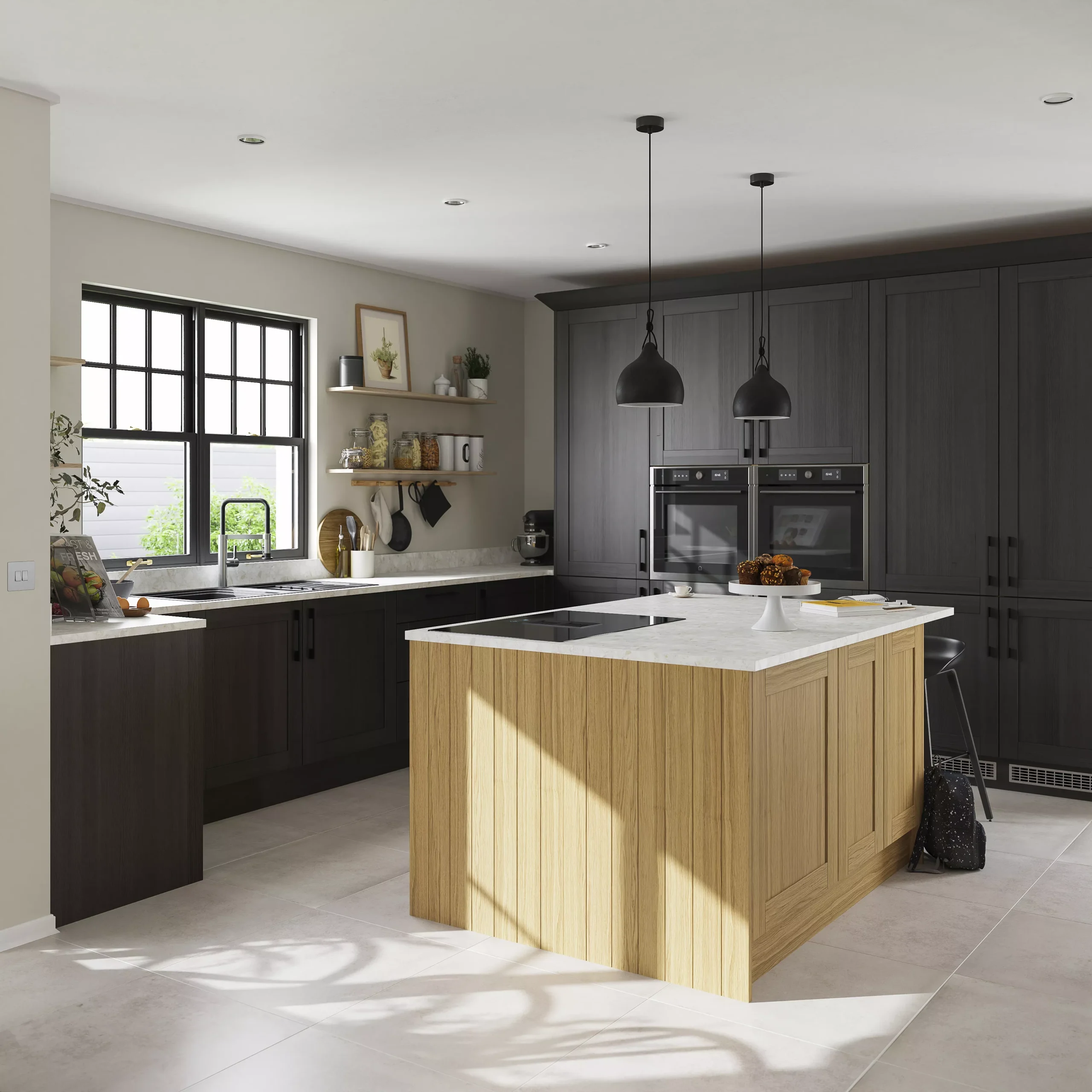 GoodHome Verbena Matt Charcoal Shaker Tall Wall Cabinet Door (W)500mm (H)895mm (T)20mm 13 GoodHome Verbena Matt Charcoal Shaker Tall Wall Cabinet Door (W)500mm (H)895mm (T)20mm - Image 11