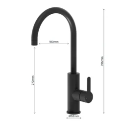 GoodHome Zanthe Black Graphite Effect Kitchen Side Lever Tap -Prime Kitchen goodhome zanthe black graphite effect kitchen side lever tap5059340452777 02t