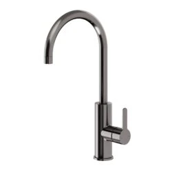GoodHome Zanthe Black Titanium Effect Kitchen Side Lever Tap