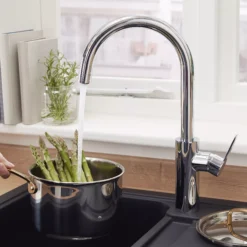 GoodHome Zanthe Chrome Effect Kitchen Side Lever Tap -Prime Kitchen goodhome zanthe chrome effect kitchen side lever tap3663602792093 04bq