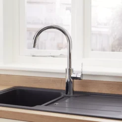 GoodHome Zanthe Chrome Effect Kitchen Side Lever Tap -Prime Kitchen goodhome zanthe chrome effect kitchen side lever tap3663602792093 05bq