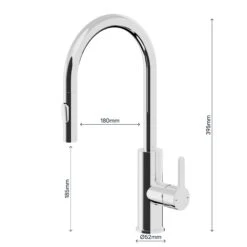 GoodHome Zanthe Chrome-plated Kitchen Pull-out Tap -Prime Kitchen goodhome zanthe chrome plated kitchen pull out tap5059340452791 02t