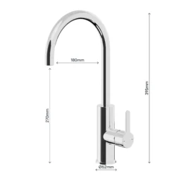 GoodHome Zanthe Chrome-plated Kitchen Side Lever Tap -Prime Kitchen goodhome zanthe chrome plated kitchen side lever tap5059340452739 02t