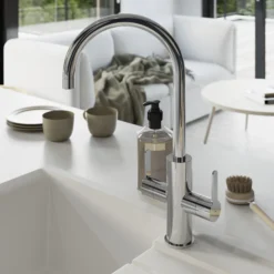 GoodHome Zanthe Chrome-plated Kitchen Twin Lever Tap 17 GoodHome Zanthe Chrome-plated Kitchen Twin Lever Tap -Prime Kitchen goodhome zanthe chrome plated kitchen twin lever tap5059340452814 01i