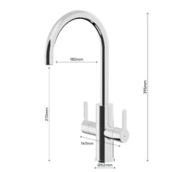 GoodHome Zanthe Chrome-plated Kitchen Twin Lever Tap 20 GoodHome Zanthe Chrome-plated Kitchen Twin Lever Tap -Prime Kitchen goodhome zanthe chrome plated kitchen twin lever tap5059340452814 02t