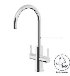 GoodHome Zanthe Chrome-plated Kitchen Twin Lever Tap 21 GoodHome Zanthe Chrome-plated Kitchen Twin Lever Tap -Prime Kitchen goodhome zanthe chrome plated kitchen twin lever tap5059340452814 71c EN