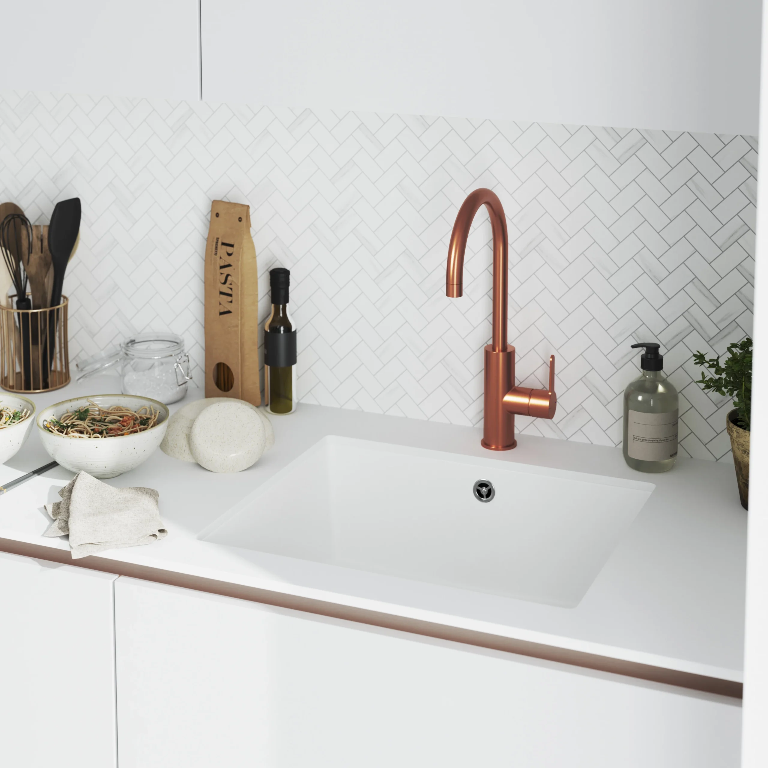 GoodHome Zanthe Copper Effect Kitchen Side Lever Tap 13 GoodHome Zanthe Copper Effect Kitchen Side Lever Tap - Image 11