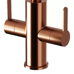 GoodHome Zanthe Copper Effect Kitchen Twin Lever Tap -Prime Kitchen goodhome zanthe copper effect kitchen twin lever tap5059340452845 37c