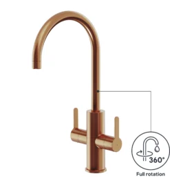 GoodHome Zanthe Copper Effect Kitchen Twin Lever Tap -Prime Kitchen goodhome zanthe copper effect kitchen twin lever tap5059340452845 71c EN