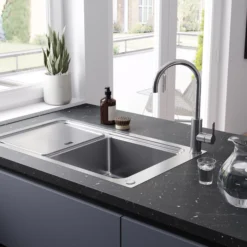 GoodHome Zanthe Stainless Steel Effect Kitchen Side Lever Tap 17 GoodHome Zanthe Stainless Steel Effect Kitchen Side Lever Tap -Prime Kitchen goodhome zanthe stainless steel effect kitchen side lever tap5059340452746 02i