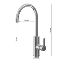 GoodHome Zanthe Stainless Steel Effect Kitchen Side Lever Tap 18 GoodHome Zanthe Stainless Steel Effect Kitchen Side Lever Tap -Prime Kitchen goodhome zanthe stainless steel effect kitchen side lever tap5059340452746 02t