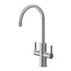 GoodHome Zanthe Stainless Steel Effect Kitchen Twin Lever Tap -Prime Kitchen goodhome zanthe stainless steel effect kitchen twin lever tap5059340452821 01c