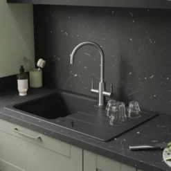 GoodHome Zanthe Stainless Steel Effect Kitchen Twin Lever Tap 21 GoodHome Zanthe Stainless Steel Effect Kitchen Twin Lever Tap -Prime Kitchen goodhome zanthe stainless steel effect kitchen twin lever tap5059340452821 02i