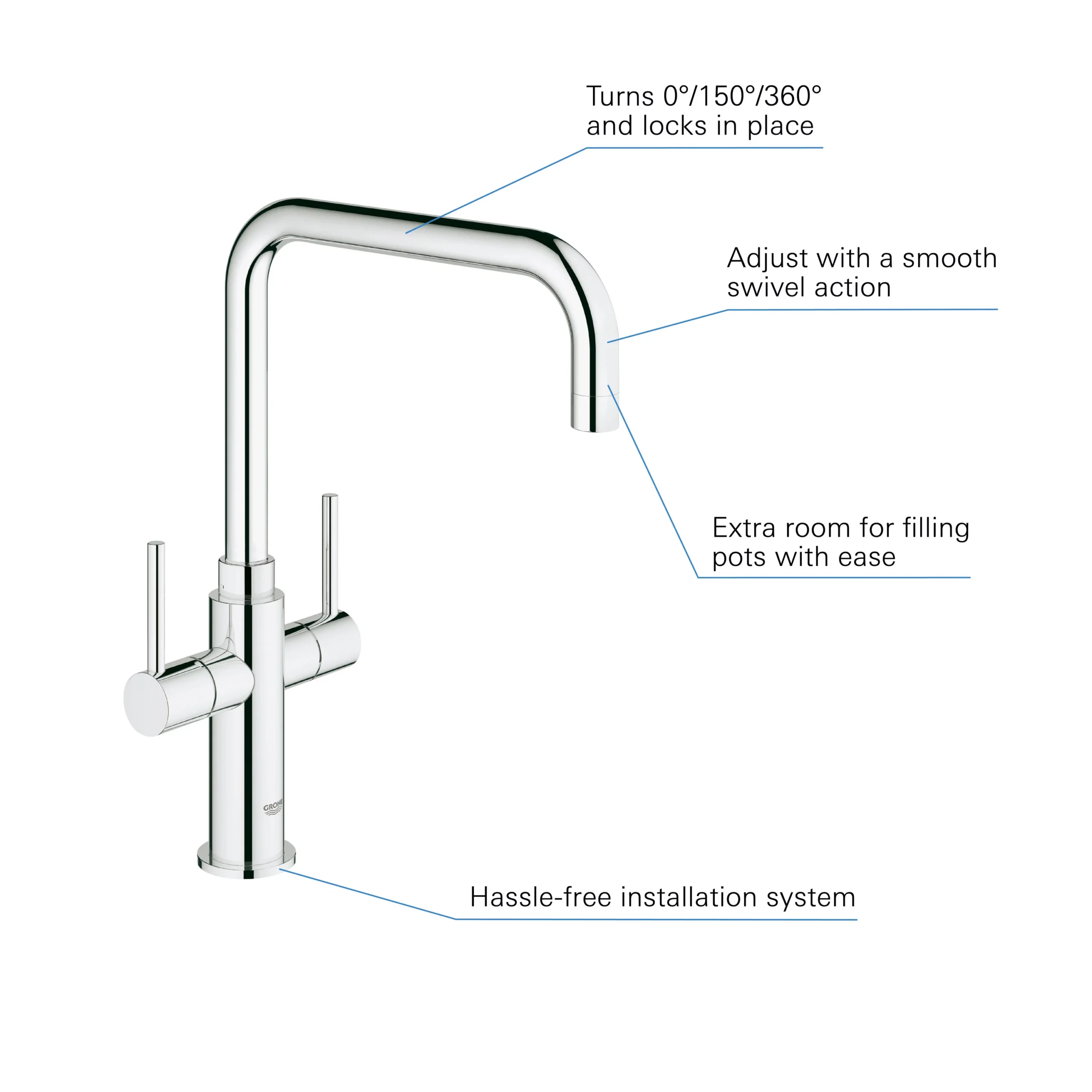 Grohe Ambi Cosmopolitan Chrome Effect Kitchen Monobloc Tap 5 Grohe Ambi Cosmopolitan Chrome Effect Kitchen Monobloc Tap - Image 3