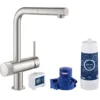 Grohe Blue Pure Stainless Steel Effect Chrome-plated Filter Tap