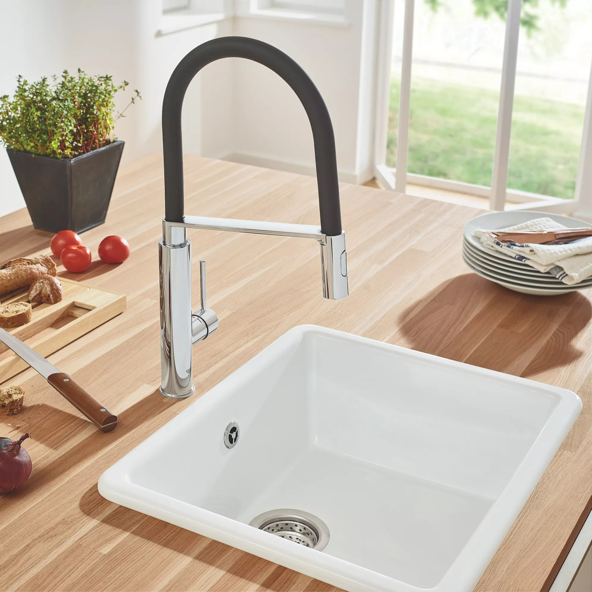 Grohe Feel Chrome-plated Kitchen Pull-out Mono Mixer Tap 7 Grohe Feel Chrome-plated Kitchen Pull-out Mono Mixer Tap - Image 5