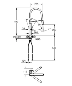 Grohe Feel Chrome-plated Kitchen Pull-out Mono Mixer Tap 15 Grohe Feel Chrome-plated Kitchen Pull-out Mono Mixer Tap -Prime Kitchen grohe feel chrome plated kitchen pull out mono mixer tap4005176673917 01t bq