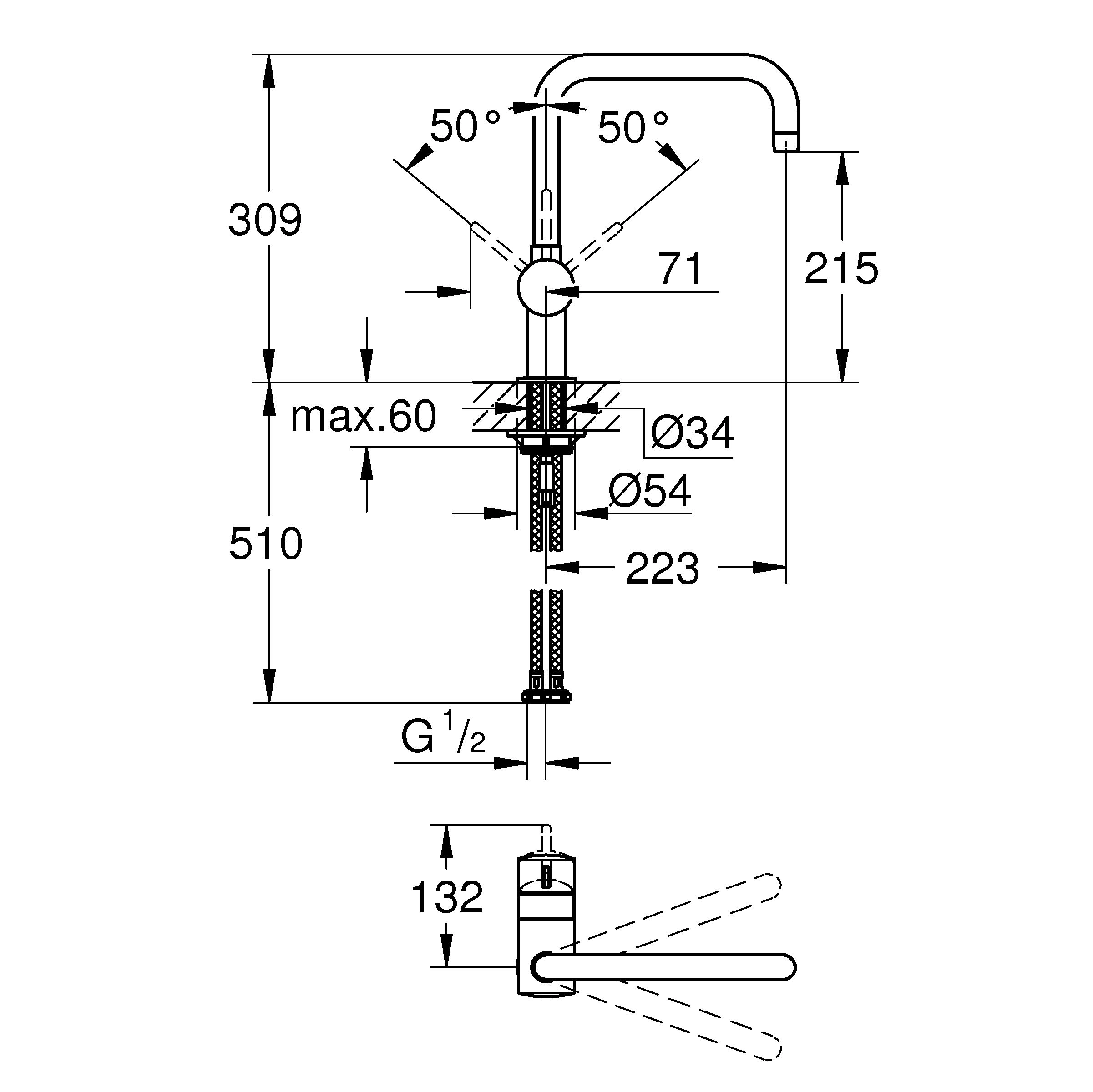 Grohe Flair Chrome Effect Kitchen Monobloc Tap 4 Grohe Flair Chrome Effect Kitchen Monobloc Tap - Image 2