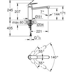 Grohe GET Stainless Steel Effect Kitchen Tap -Prime Kitchen grohe get stainless steel effect kitchen tap4005176487842 03bq