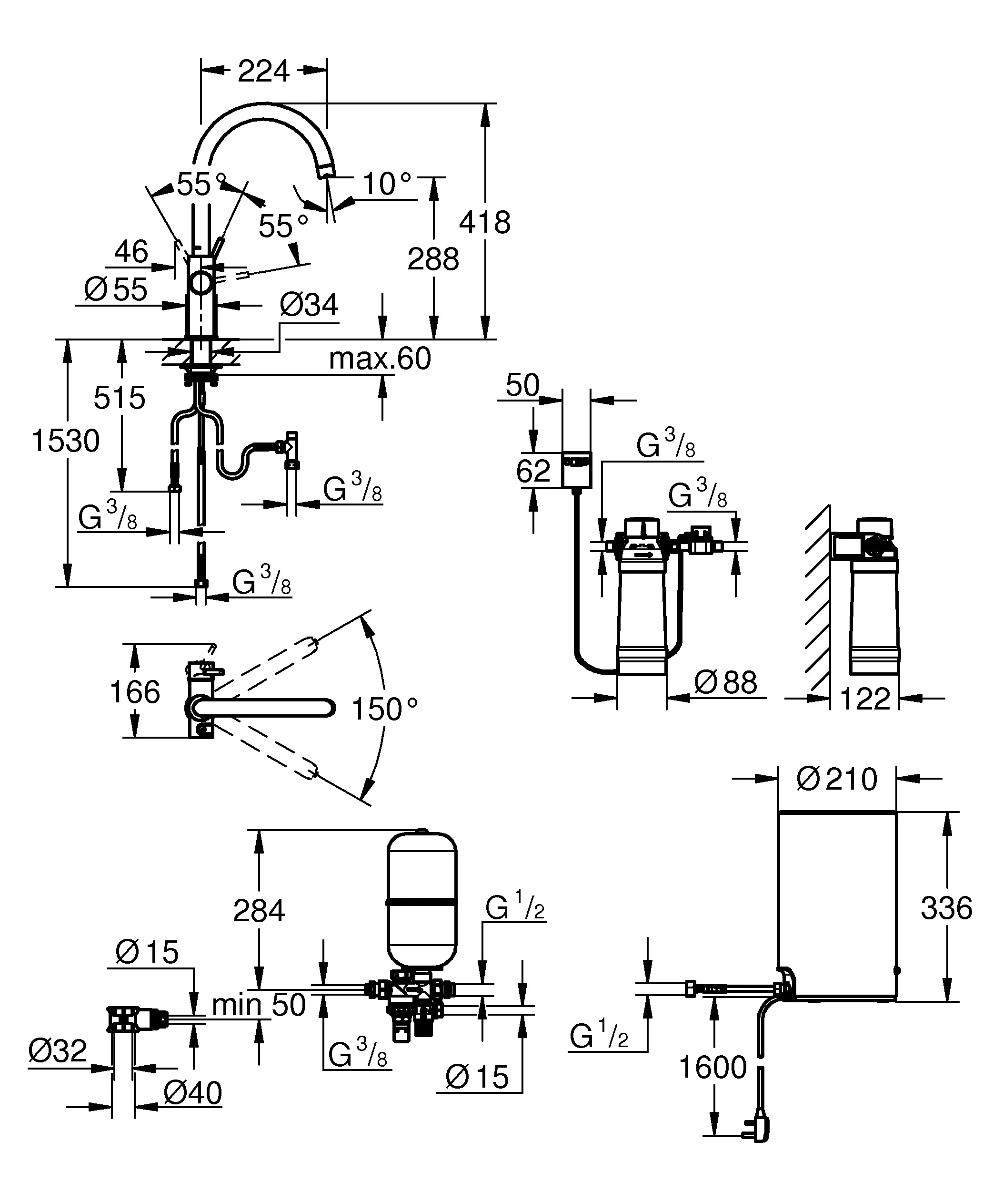 Grohe Red Duo Chrome Effect Chrome-plated Water Boiler Tap 7 Grohe Red Duo Chrome Effect Chrome-plated Water Boiler Tap - Image 5