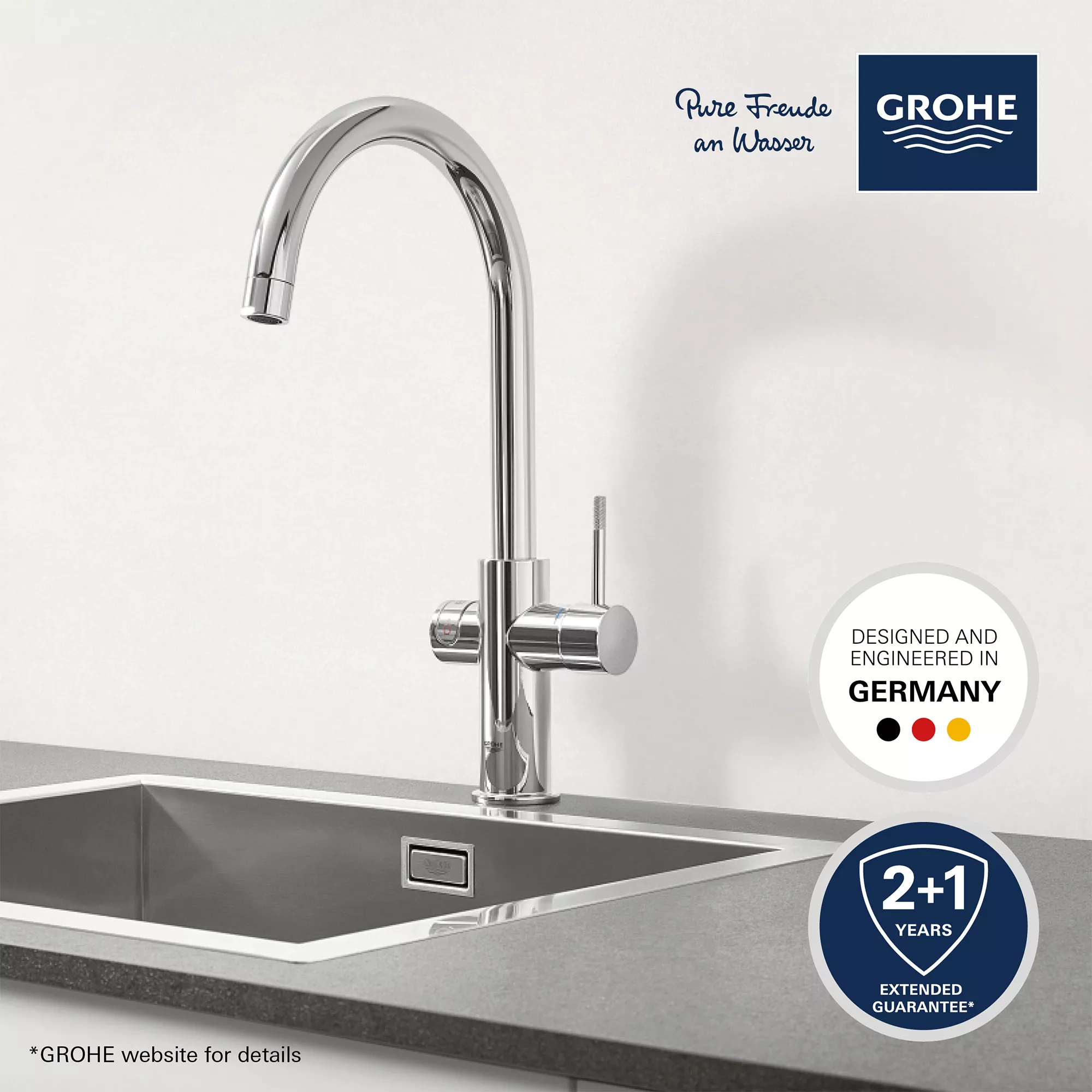 Grohe Red Duo Chrome Effect Chrome-plated Water Boiler Tap 9 Grohe Red Duo Chrome Effect Chrome-plated Water Boiler Tap - Image 7