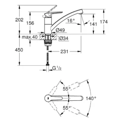Grohe Start Eco Chrome Effect Chrome-plated Kitchen Top Lever Mixer Tap -Prime Kitchen grohe start eco chrome effect chrome plated kitchen top lever mixer tap4005176530630 01t bq
