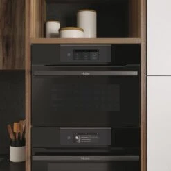 Haier HWO45NB4T0B1 Built-in Compact Combination Microwave - Gloss Black -Prime Kitchen haier hwo45nb4t0b1 built in compact combination microwave gloss black8059019030050 02i bq