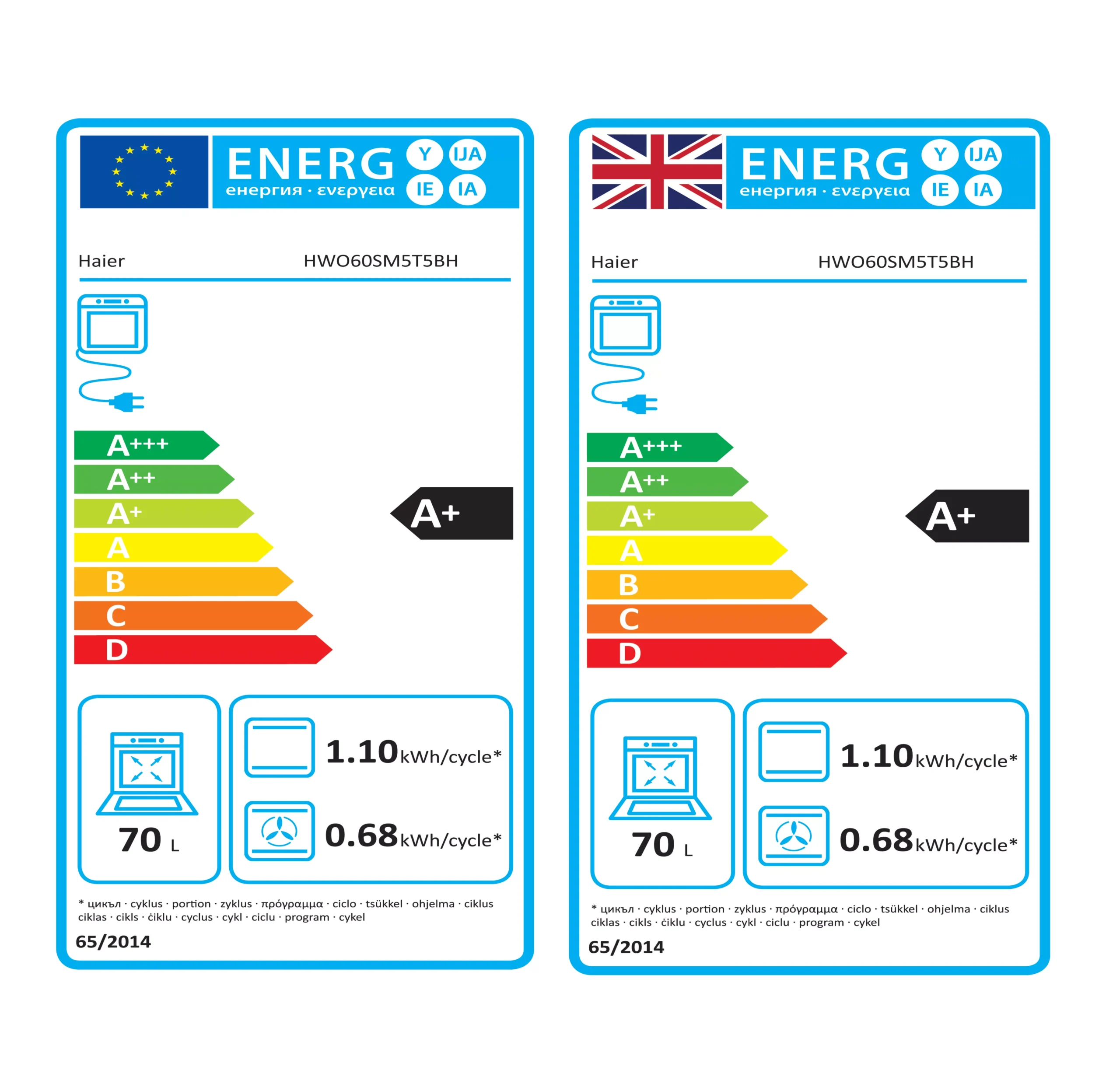 Haier Series 4 HWO60SM5T5BH Built-in Single Oven - Gloss Black 11 Haier Series 4 HWO60SM5T5BH Built-in Single Oven - Gloss Black - Image 9