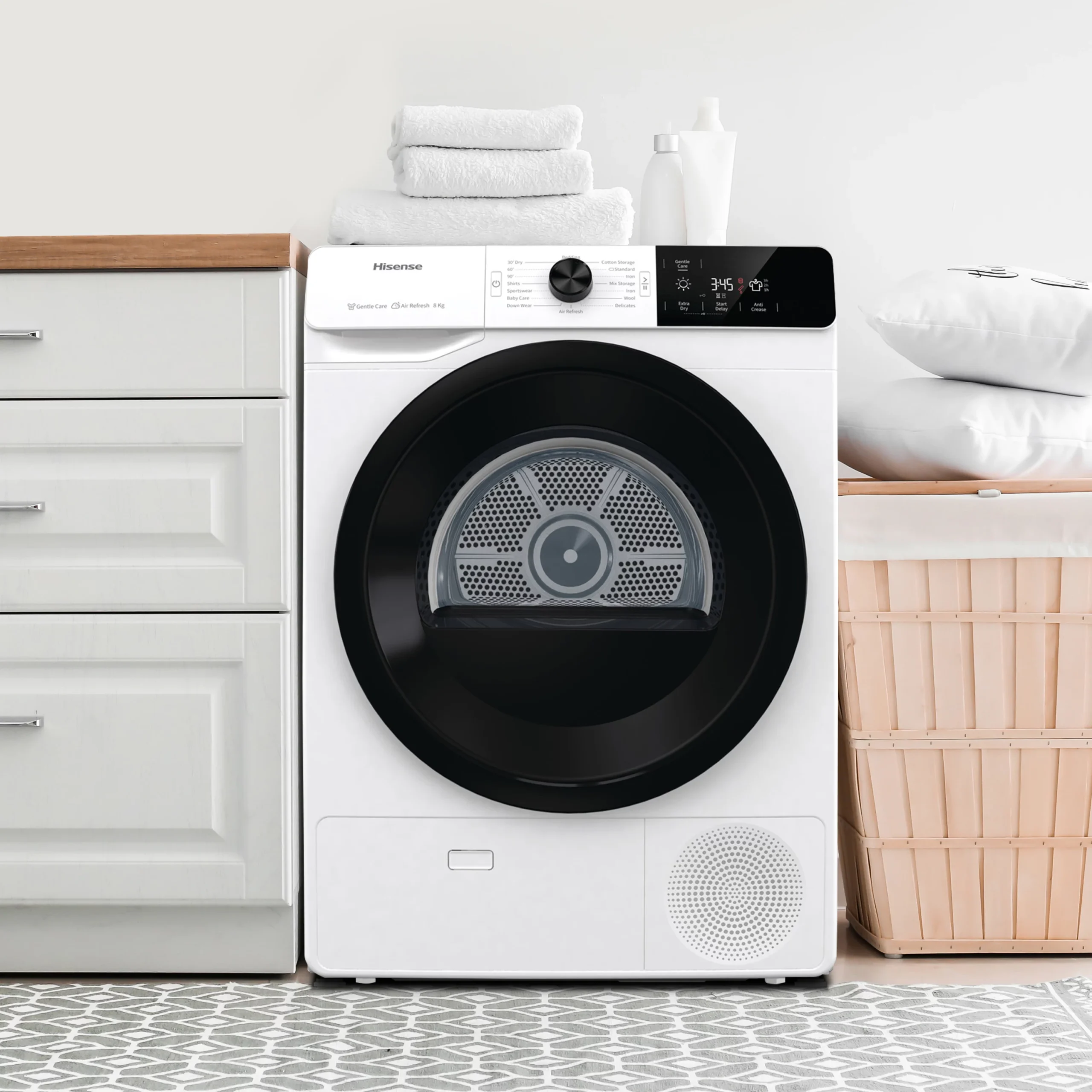 Hisense DCGE802_WH 8kg Freestanding Condenser Tumble Dryer - White 10 Hisense DCGE802_WH 8kg Freestanding Condenser Tumble Dryer - White - Image 8