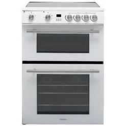 Hisense HDE3211BWUK_WH 60cm Double Electric Cooker With Ceramic Hob - White