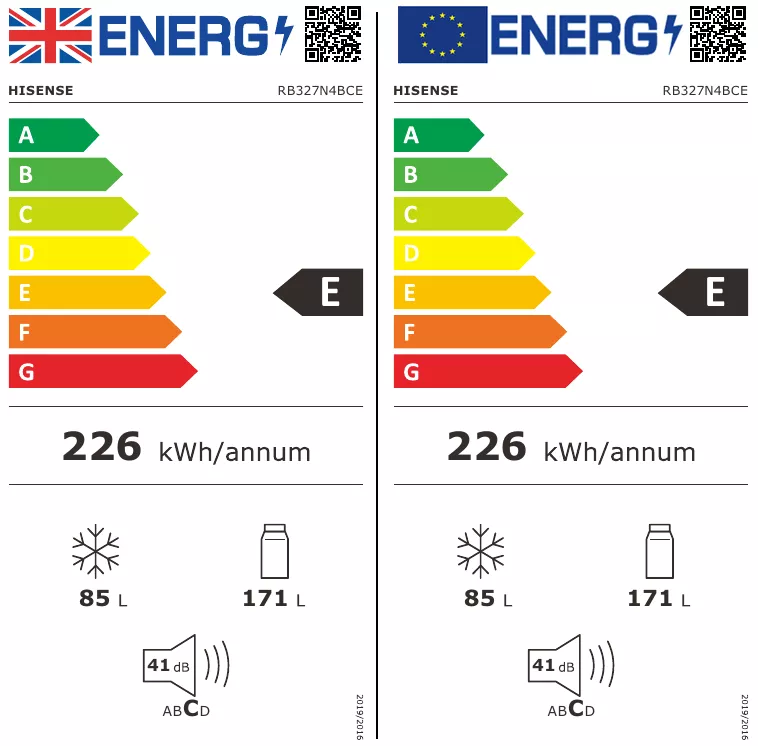 Hisense RB327N4BCE_SS 50:50 Freestanding Frost Free Fridge Freezer - Stainless Steel Effect 4 Hisense RB327N4BCE_SS 50:50 Freestanding Frost Free Fridge Freezer - Stainless Steel Effect - Image 2