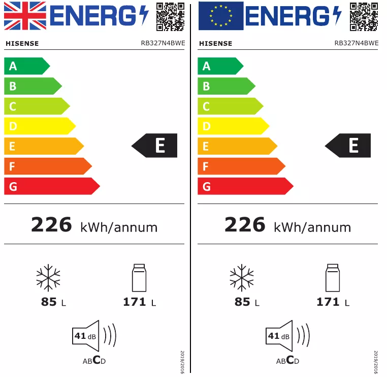 Hisense RB327N4BWE_WH Freestanding Frost Free Fridge Freezer - White 4 Hisense RB327N4BWE_WH Freestanding Frost Free Fridge Freezer - White - Image 2