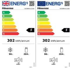 Hisense RB388N4AC10UK 60:40 Freestanding Frost Free Fridge Freezer - Stainless Steel Effect -Prime Kitchen hisense rb388n4ac10uk 60 40 freestanding frost free fridge freezer stainless steel effect6921727051813 EUP EN