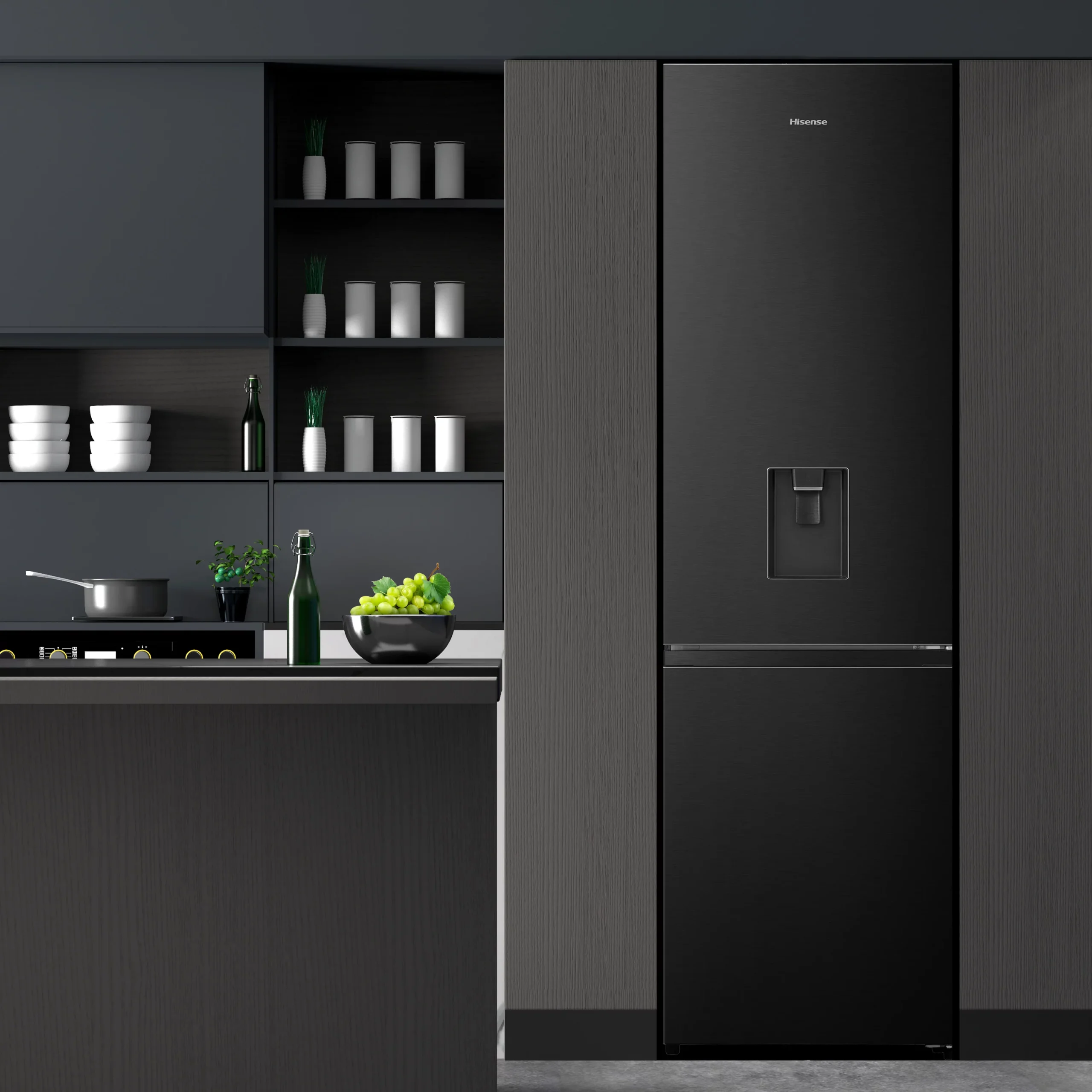 Hisense RB435N4WFE_SSB 60:40 Freestanding Frost Free Fridge Freezer - Black 10 Hisense RB435N4WFE_SSB 60:40 Freestanding Frost Free Fridge Freezer - Black - Image 8