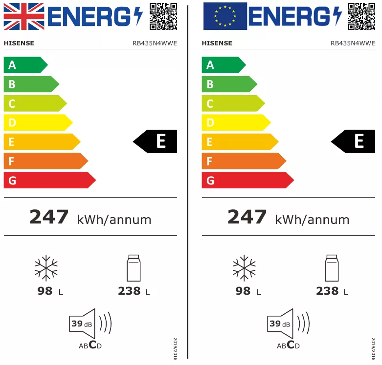 Hisense RB435N4WWE_WH Freestanding Frost Free Fridge Freezer - White 4 Hisense RB435N4WWE_WH Freestanding Frost Free Fridge Freezer - White - Image 2