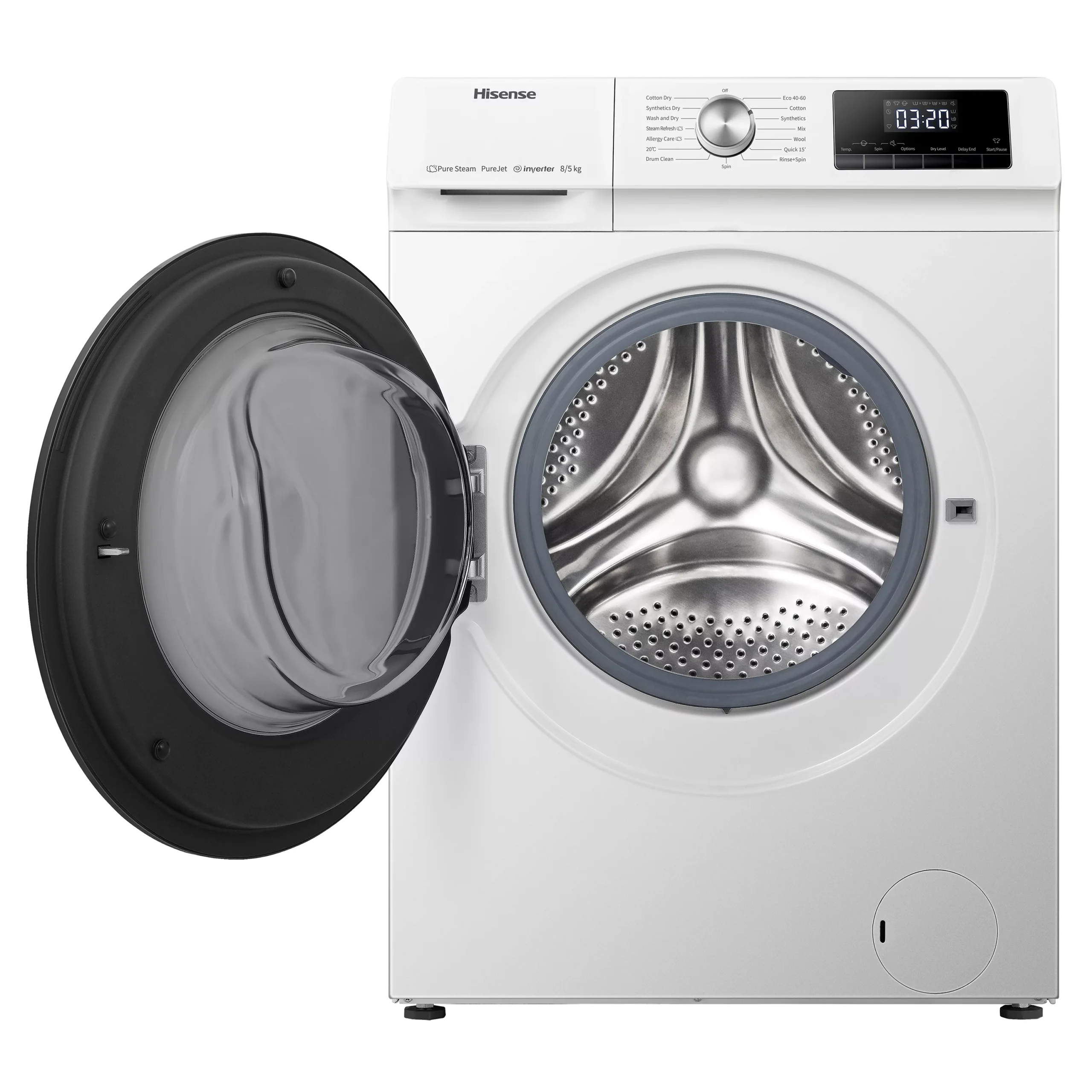 Hisense WDQA8014EVJM_WH 8kg/5kg Freestanding Condenser Washer Dryer - White 5 Hisense WDQA8014EVJM_WH 8kg/5kg Freestanding Condenser Washer Dryer - White - Image 3