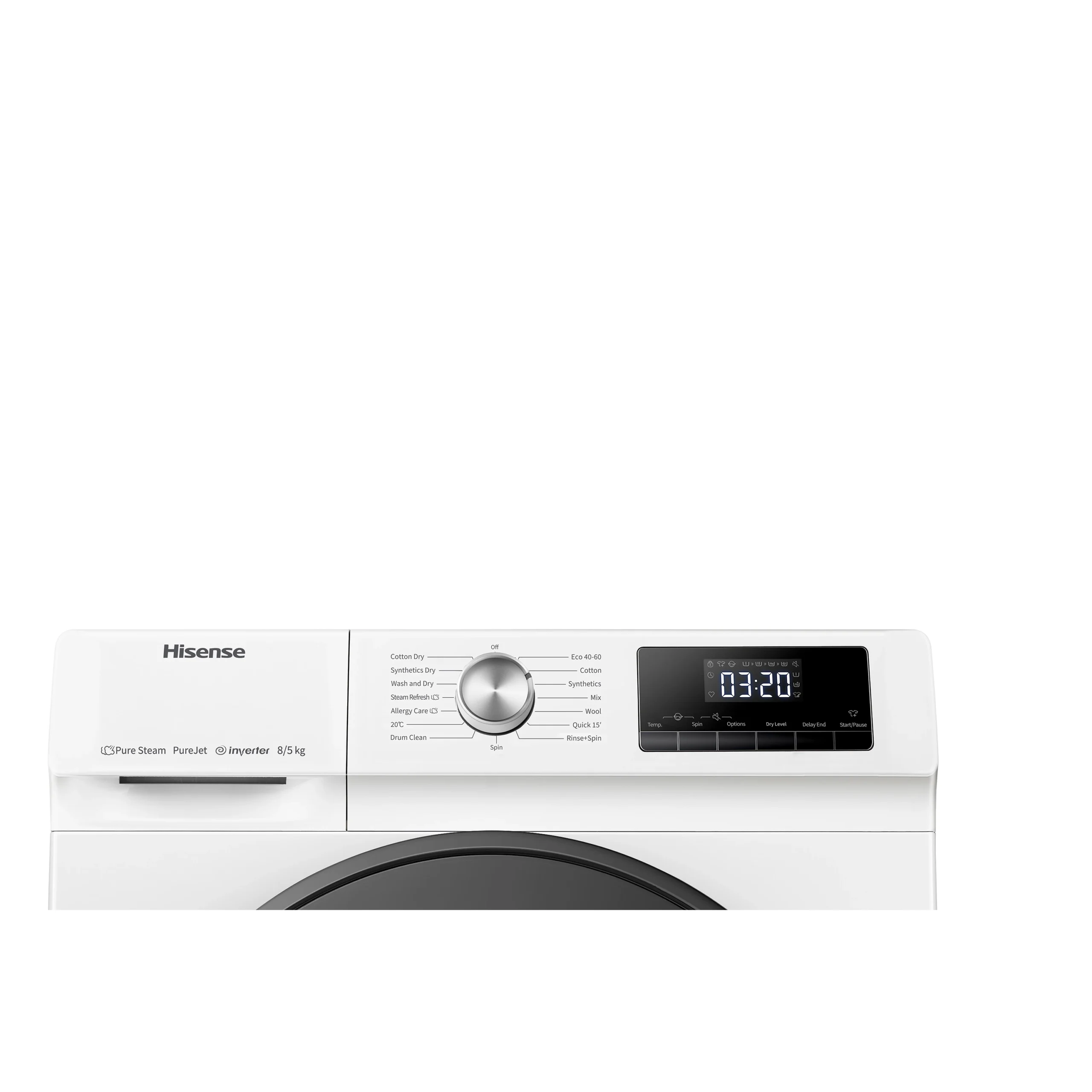 Hisense WDQA8014EVJM_WH 8kg/5kg Freestanding Condenser Washer Dryer - White 7 Hisense WDQA8014EVJM_WH 8kg/5kg Freestanding Condenser Washer Dryer - White - Image 5